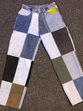Unisex Reworked Levi's Patchwork Jeans W28